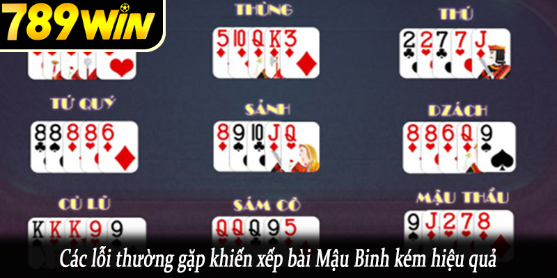 Các lỗi thường gặp khiến xếp bài Mậu Binh kém hiệu quả